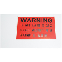 Battery Decal Warning Clock