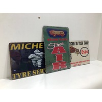  3 Pack - Assorted Metal Signs - 20cm x 30cm