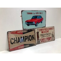  3 Pack - Assorted Metal Signs - 20cm x 30cm