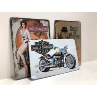 3 Pack - Assorted Metal Signs - 20cm x 30cm