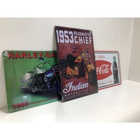  3 Pack - Assorted Metal Signs - 20cm x 30cm