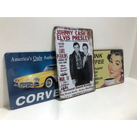  3 Pack - Assorted Metal Signs - 20cm x 30cm