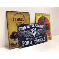  3 Pack - Assorted Metal Signs - 20cm x 30cm