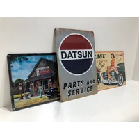  3 Pack - Assorted Metal Signs - 20cm x 30cm