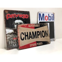 3 Pack - Assorted Metal Signs - 20cm x 30cm