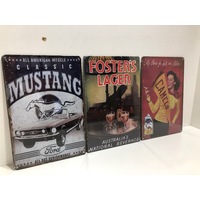  3 Pack - Assorted Metal Signs - 20cm x 30cm
