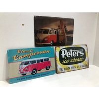 3 Pack - Assorted Metal Signs - 20cm x 30cm