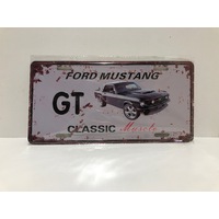 Ford Mustang GT - Black Metal Sign