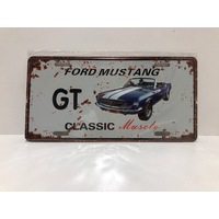 Ford Mustang GT - Blue Metal Sign