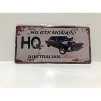 HQ GTS Monaro HQ - Black Metal Sign