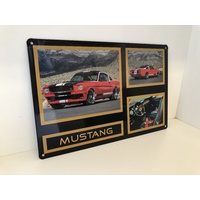 Red Mustang - Black Bkgrnd20CM X 30CM Metal Sign