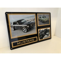  Black/green Mustang 20CM X 30CM Metal Sign