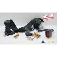 Retractable Seat Belt 90-90 In Pillar Stalk Buckles Floor Mounted 300mm Left Hand Seat Belt - Cappuccino