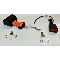 HI VIS Industrial 2" Automatic Locking Rectractor (ALR) Lap Belt + Stem Buckles 135mm Electric - Fluro Orange