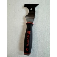Multipurpose scraper with striking cap and stainless steel blade