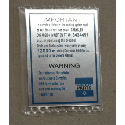 CORROSION INHIBITOR DECAL KLMS