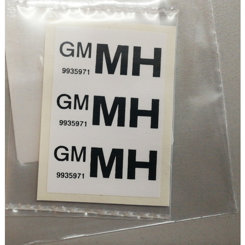  PART LABEL LOOM GM 'MH' DECAL
