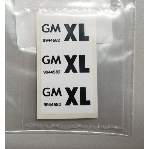 PART LABEL HEADLIGHT LOOM GM "XL" (9944582)