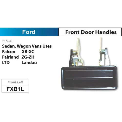 Black Outer Front Door Handle to suit Ford XB XC - Left Hand Side