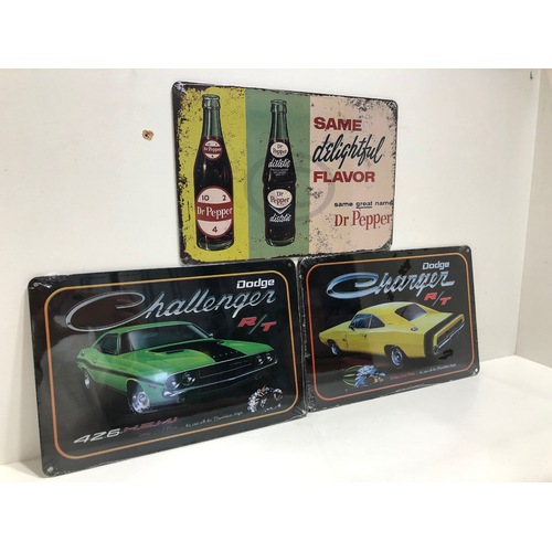  3 Pack - Assorted Metal Signs - 20cm x 30cm