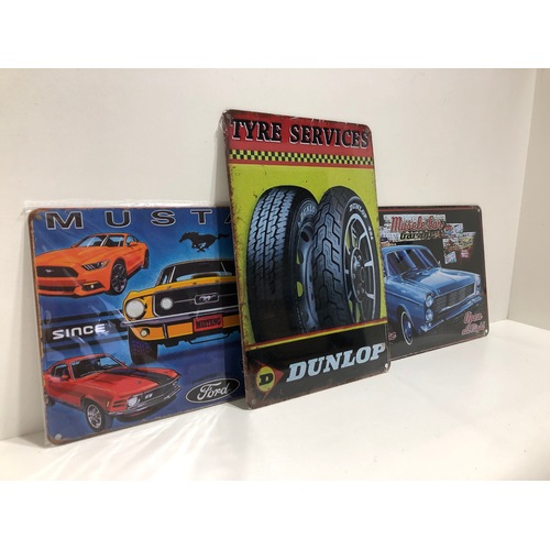  3 Pack - Assorted Metal Signs - 20cm x 30cm