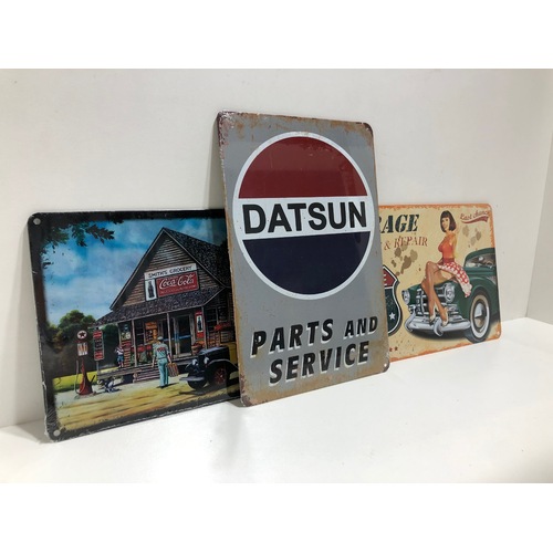  3 Pack - Assorted Metal Signs - 20cm x 30cm