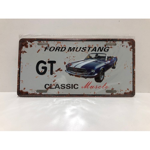 Ford Mustang GT - Blue Metal Sign