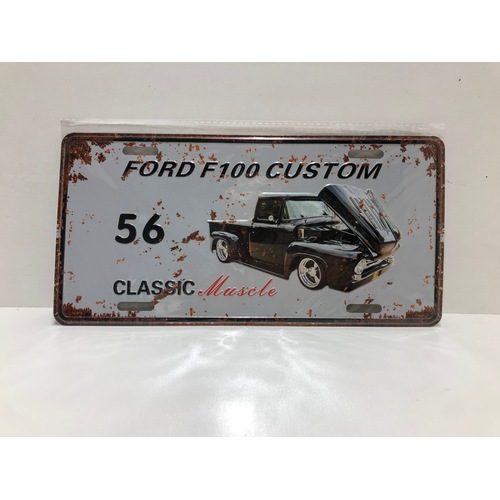  Ford F100 Custom 56 Metal Sign