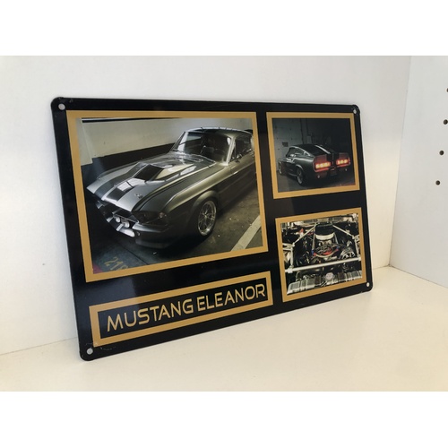  Eleanor Mustang - Black background 20CM X 30CM Metal Sign