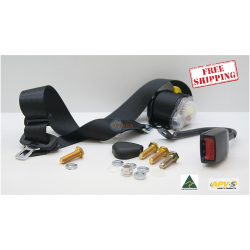 Retractable Seat Belt 90-90 In Pillar Stalk Buckles Floor Mounted 300mm Left Hand Seat Belt - Cappuccino