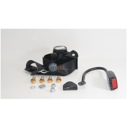Seat Belt 90/90 On Pillar Floor Mounted 350mm Stalk Buckle -  Right Hand Side