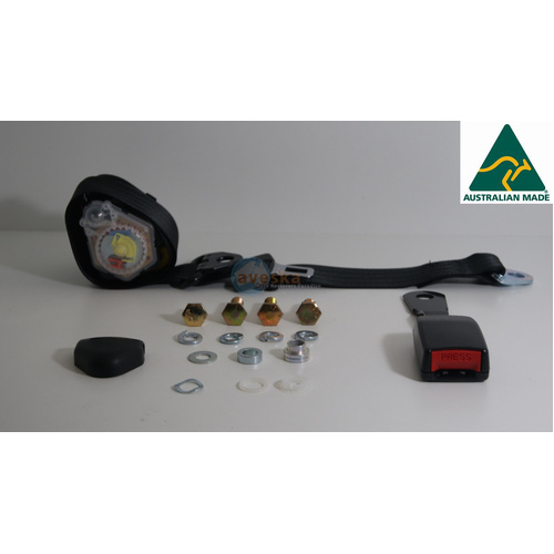 100/90 In Pillar Seat Belt 170mm Stalk Buckle Shorter 2.6 Metre Webbing -  Left Hand Application