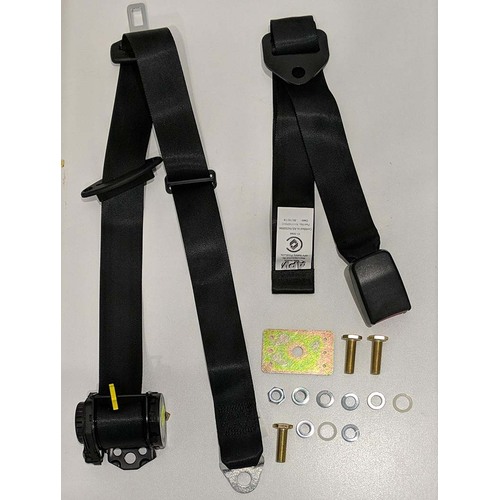  180-180 Under Parcel Shelf Seat Belt 2.6M 150mm-610 Adjustable Webbing Buckle