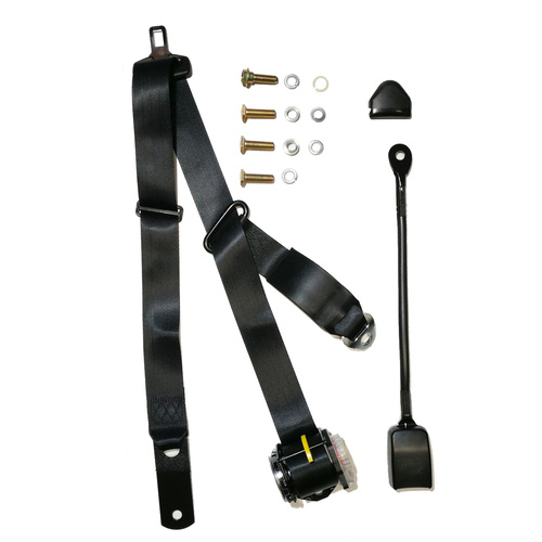  SEAT BELT RETRACTABLE 90/90 ON PILLAR WITH DROP LINK 400mm STALK BUCKLE - ADR
