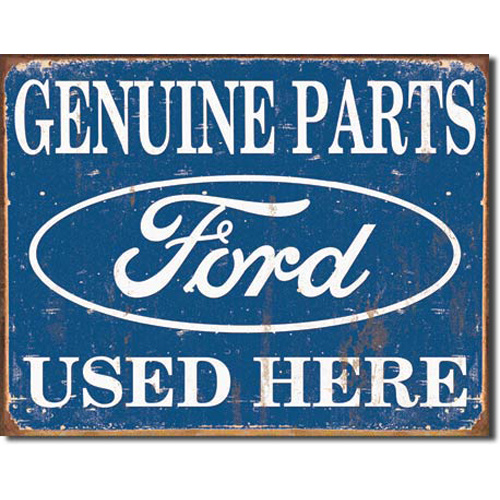 Ford Parts "Used Here" – Large Metal Tin Sign 31.7cm X 40.6cm Genuine American Made