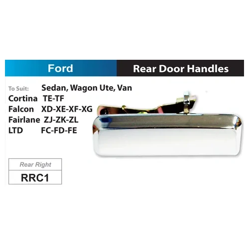 Door Handle Chrome Right Hand Rear for Ford Falcon XD XE XF Sedan, Wagon Ute & Van