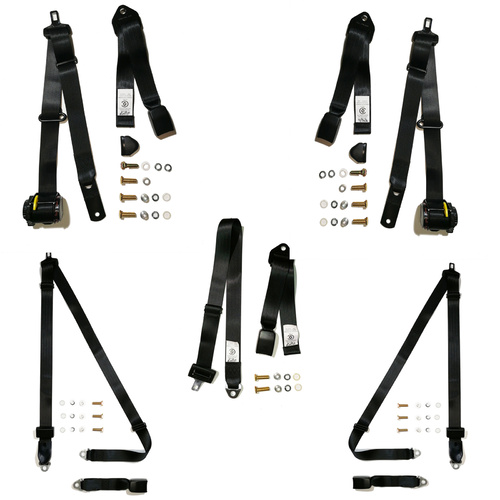 Seat Belt Kit to suit Holden HK HT HG Sedan and Wagon with Front and Rear Bench Seat - 1968-1971