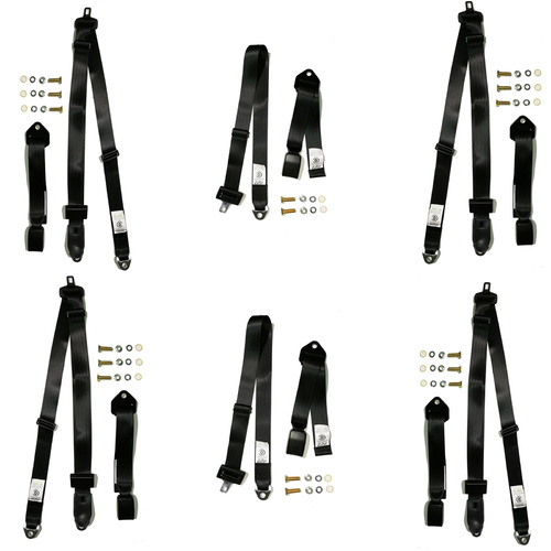  Complete Seat Belt Kit to suit HJ HX HZ Sedan Wagon, Panel Van, Utility, 1 Ton Cab Bench Seat
