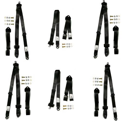 Complete Seat Belt Kit to suit HJ HX HZ Sedan Wagon - Bench Seat with Adapter Kits