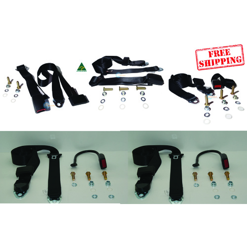  COMPLETE BUCKET SEAT BELT KIT TO SUIT FORD FALCON XP SEDAN 1962-68 - BRAND NEW